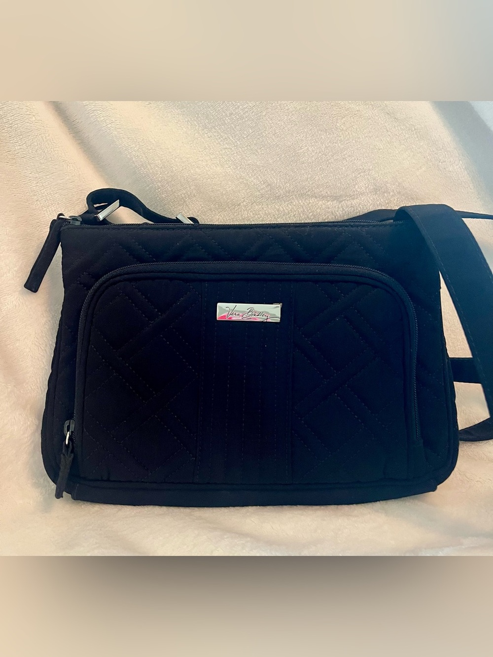 Vera Bradley Black Quilted Crossbody Shoulder Bag